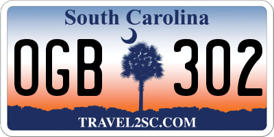 SC license plate OGB302
