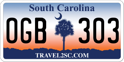 SC license plate OGB303