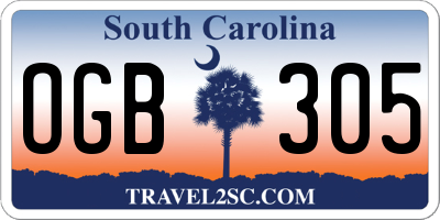SC license plate OGB305
