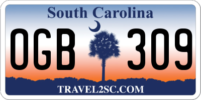 SC license plate OGB309