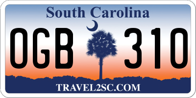 SC license plate OGB310
