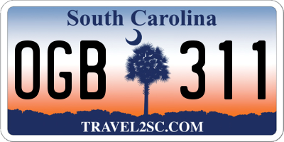 SC license plate OGB311
