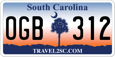 SC license plate OGB312