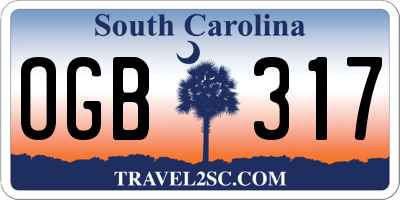 SC license plate OGB317