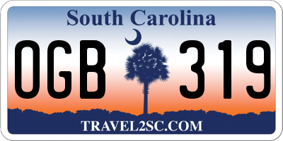 SC license plate OGB319