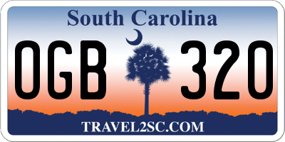 SC license plate OGB320