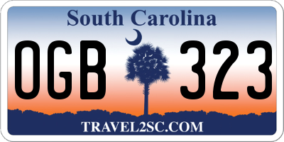 SC license plate OGB323