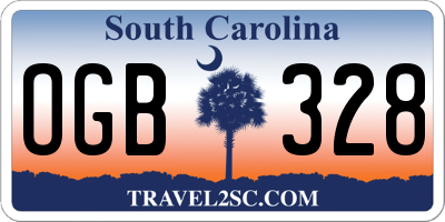 SC license plate OGB328