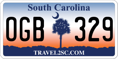 SC license plate OGB329