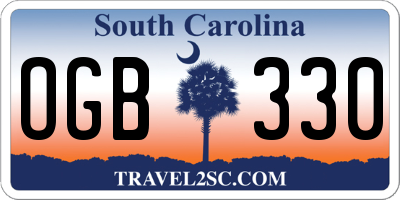 SC license plate OGB330