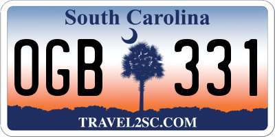 SC license plate OGB331