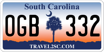 SC license plate OGB332