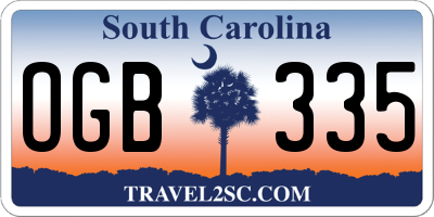 SC license plate OGB335