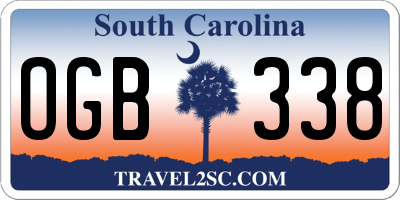SC license plate OGB338