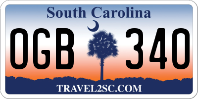 SC license plate OGB340