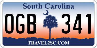SC license plate OGB341