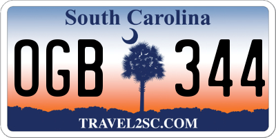 SC license plate OGB344