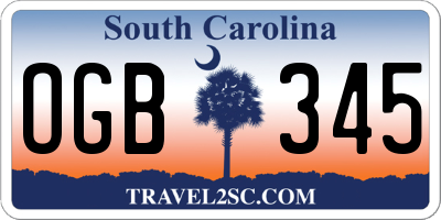 SC license plate OGB345