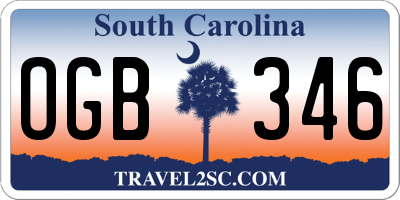 SC license plate OGB346