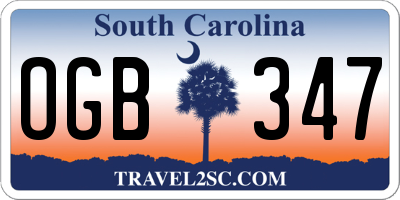 SC license plate OGB347