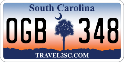 SC license plate OGB348
