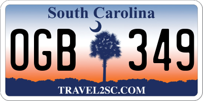SC license plate OGB349