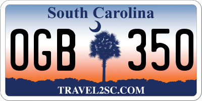 SC license plate OGB350