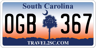 SC license plate OGB367