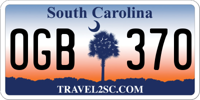 SC license plate OGB370