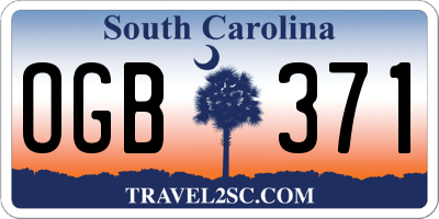 SC license plate OGB371