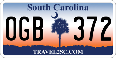 SC license plate OGB372