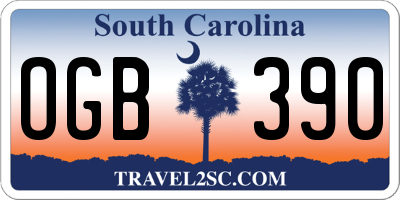 SC license plate OGB390