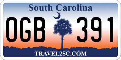 SC license plate OGB391