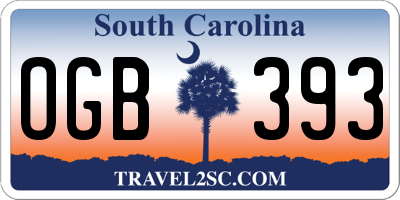 SC license plate OGB393
