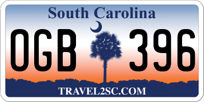 SC license plate OGB396