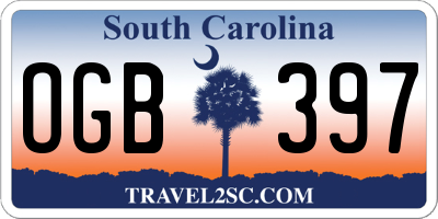 SC license plate OGB397