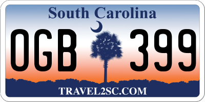 SC license plate OGB399