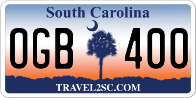 SC license plate OGB400