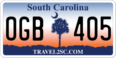 SC license plate OGB405