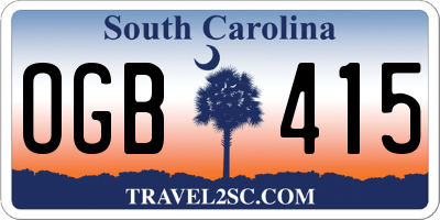 SC license plate OGB415