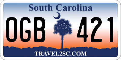 SC license plate OGB421