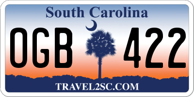 SC license plate OGB422
