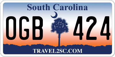 SC license plate OGB424