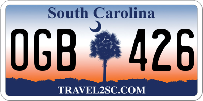 SC license plate OGB426