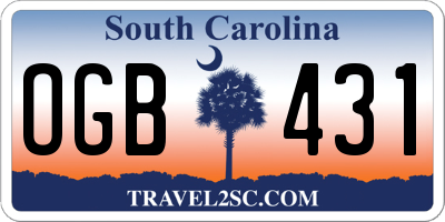 SC license plate OGB431