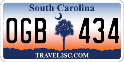 SC license plate OGB434