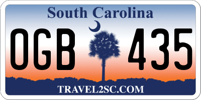SC license plate OGB435