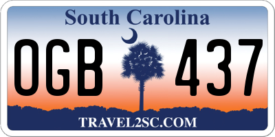 SC license plate OGB437