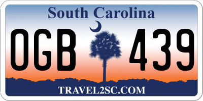 SC license plate OGB439