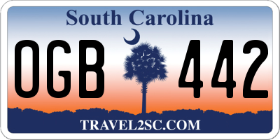 SC license plate OGB442